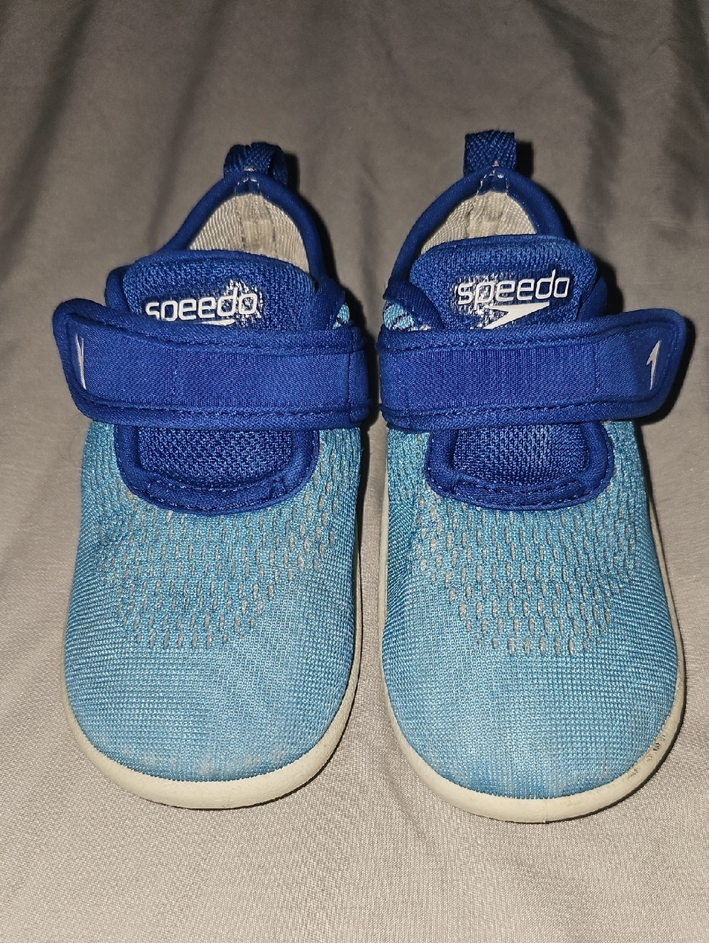 Speedo Light Blue and Royal Blue Kids Slip-On Watershoes - Size Medium 7-8